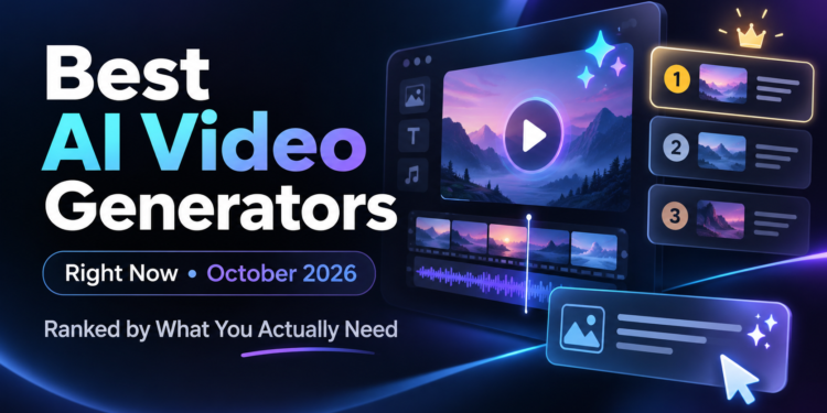 Best AI Video Generators Right Now (October 2026): Ranked by What You Actually Need